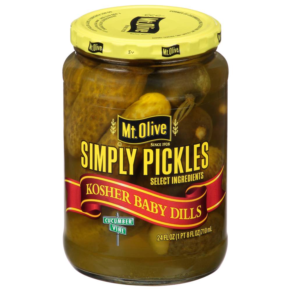 Mt. Olive Simply Kosher Baby Dills Pickles (24 fl oz)