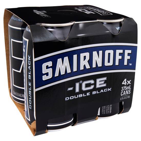 Smirnoff Ice Double Black Can 375ml (4 Pack)
