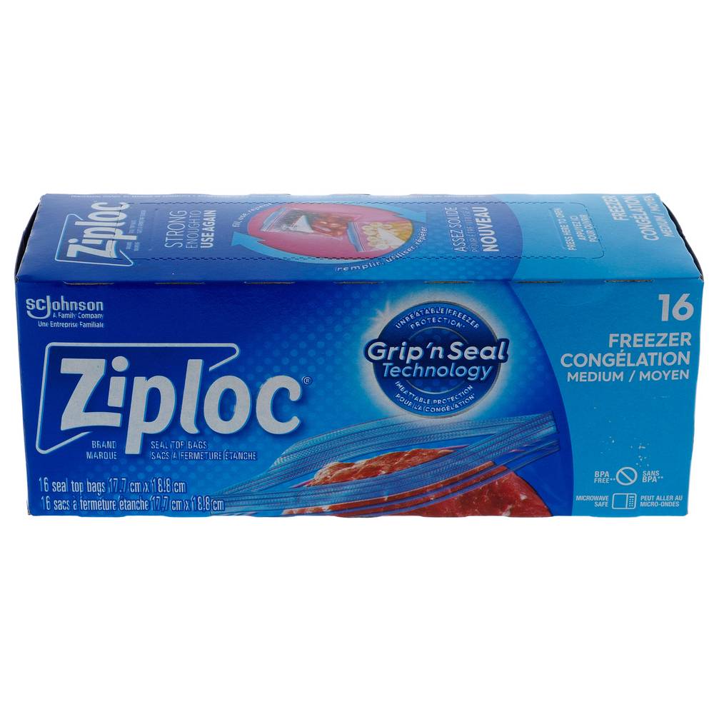 Ziploc Grip'N Seal Medium Freezer, 16PC