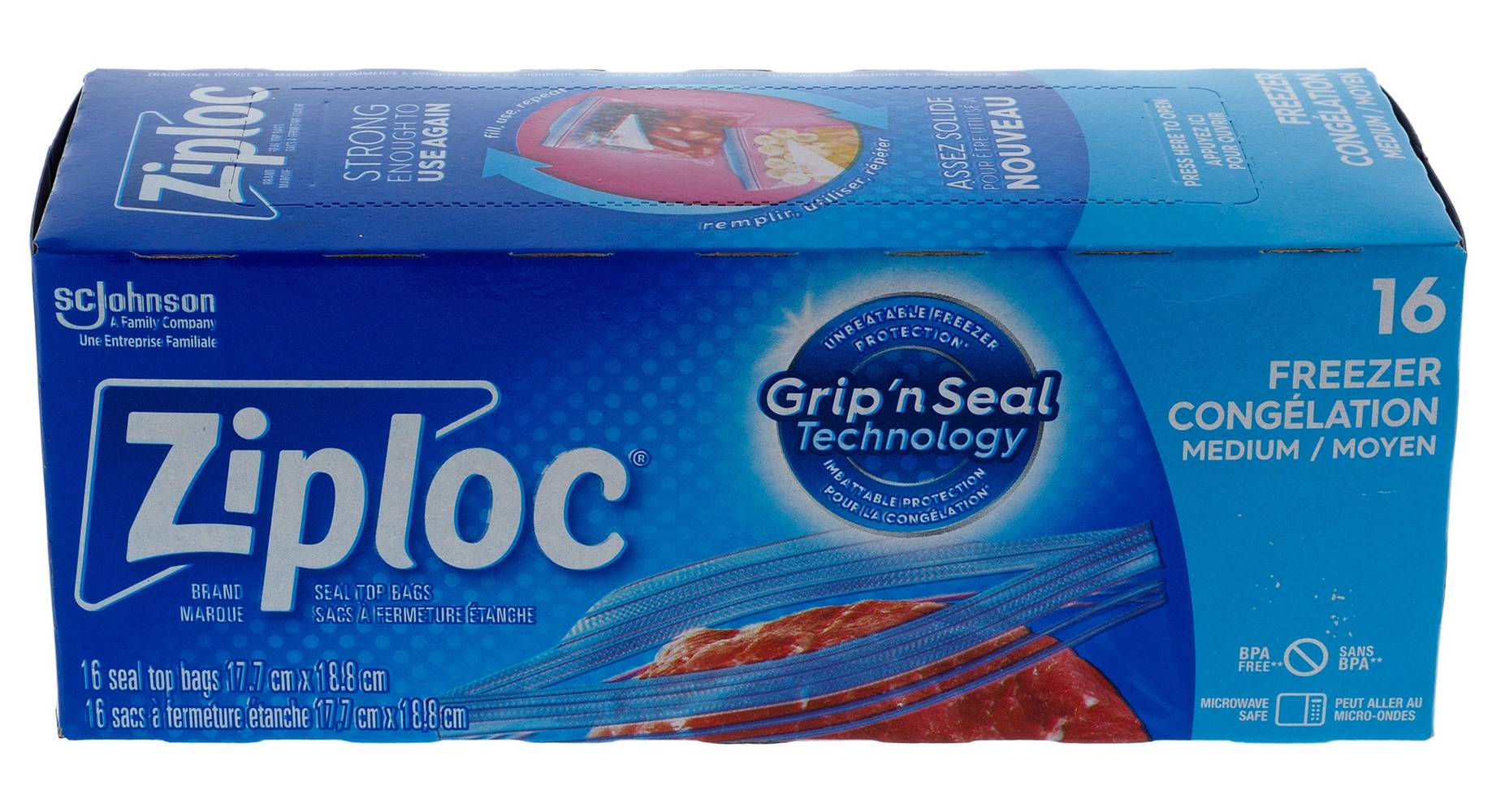 Ziploc Grip'n Seal Medium Freezer Bags (16 ct)