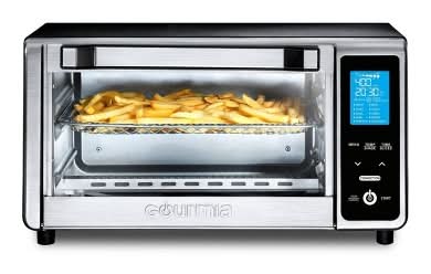 Gourmia Stainless Steel 4-slice Digital Toaster Oven Air Fryer With 11 Cooking Functions, Gray