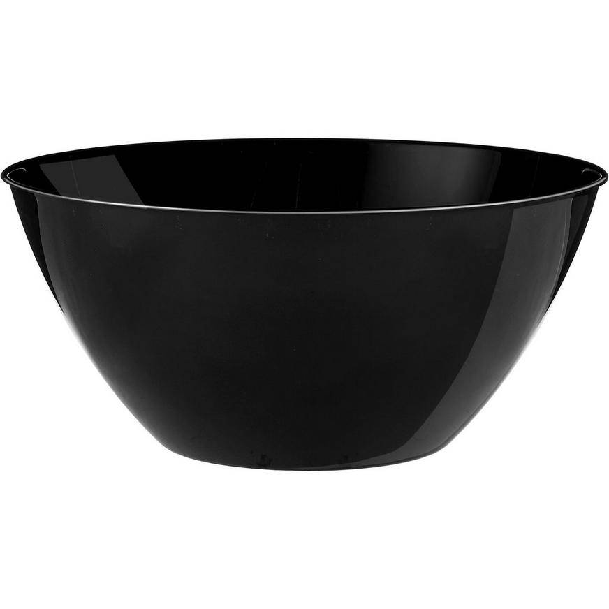 Party City Large Plastic Bowl, 11in, Black