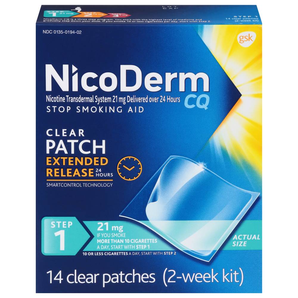 Nicoderm Step 1 Stop Smoking Aid Patches