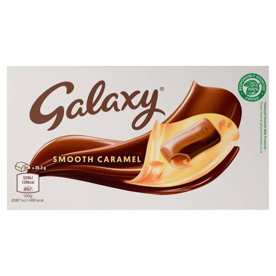 SAVE £0.45 Galaxy Smooth Caramel & Milk Chocolate Block Bar Vegetarian 135g