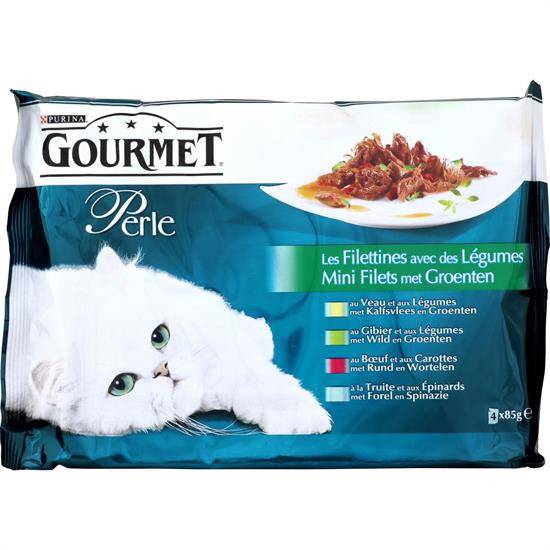 Pâtée pour chat légumes mini filets PURINA GOURMET - les 4 sachets de 85 g