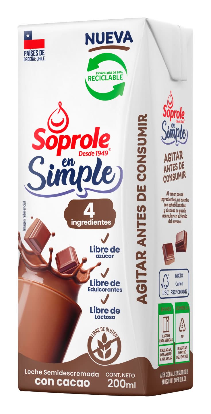 Soprole · En simple leche semidescremada con cacao (200 ml)