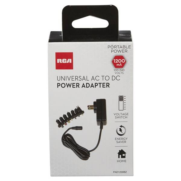 RCA 1200ma Universal AC to DC Power Adapter