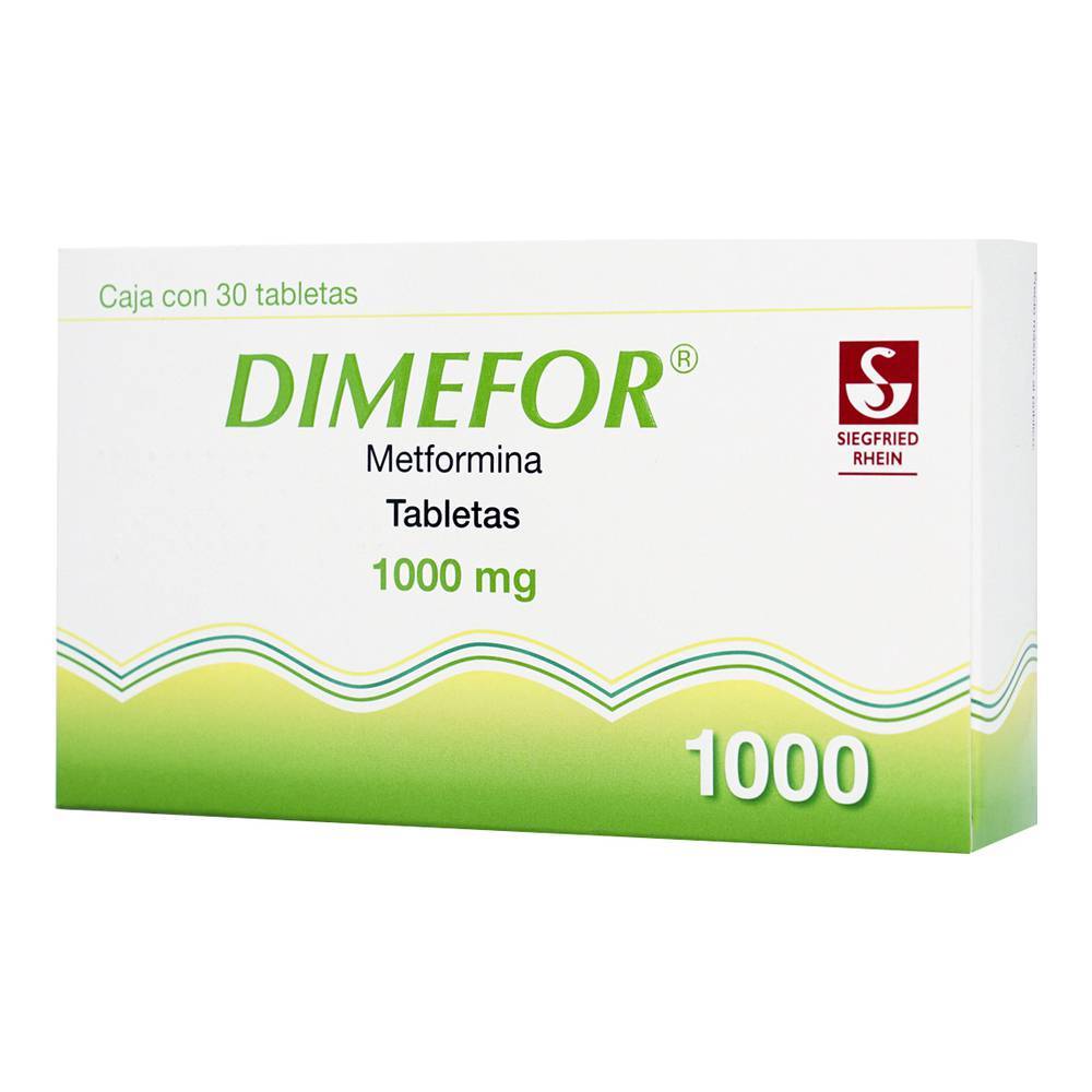 Siegfried rhein dimefor metformina tabletas 1000 mg (30 piezas)