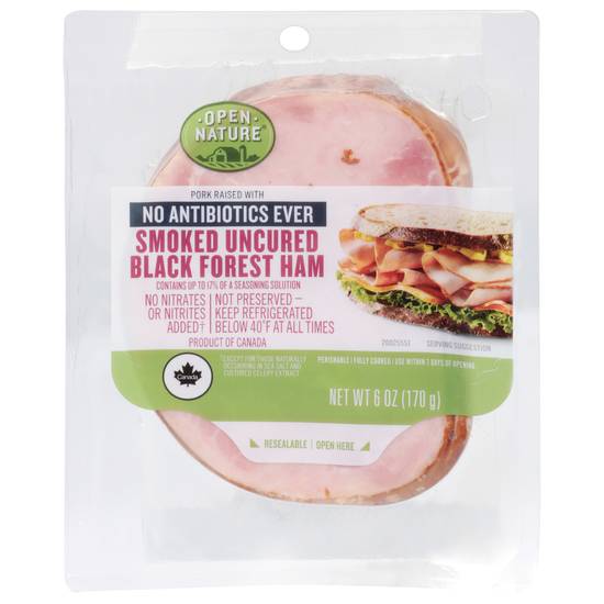 Open Nature Smoked Uncured Black Forest Ham
