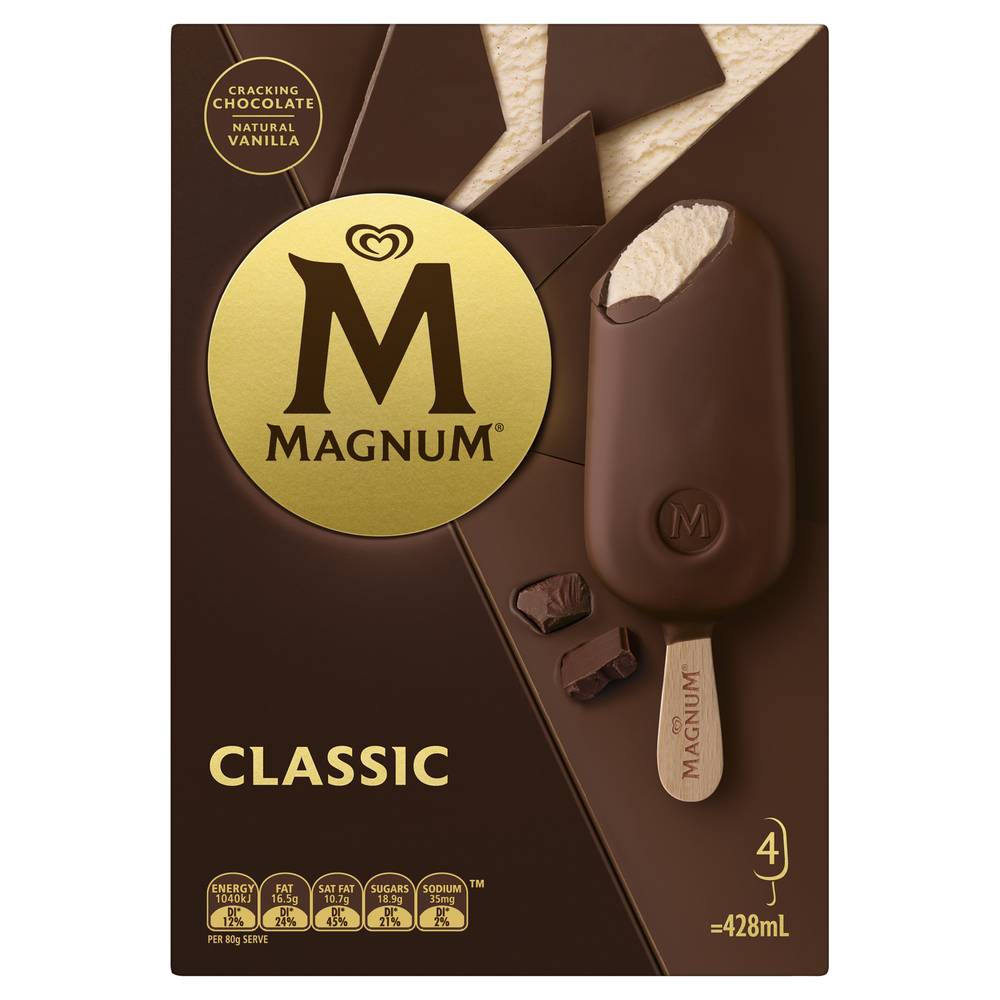 Magnum Classic Ice Cream Sticks (428mL, 4 pack)