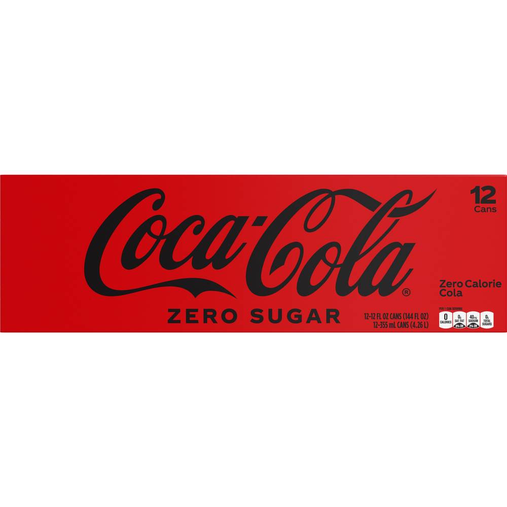Coke Zero Sugar Diet Soda Soft Drink, Cans, 12 ct, 12 oz