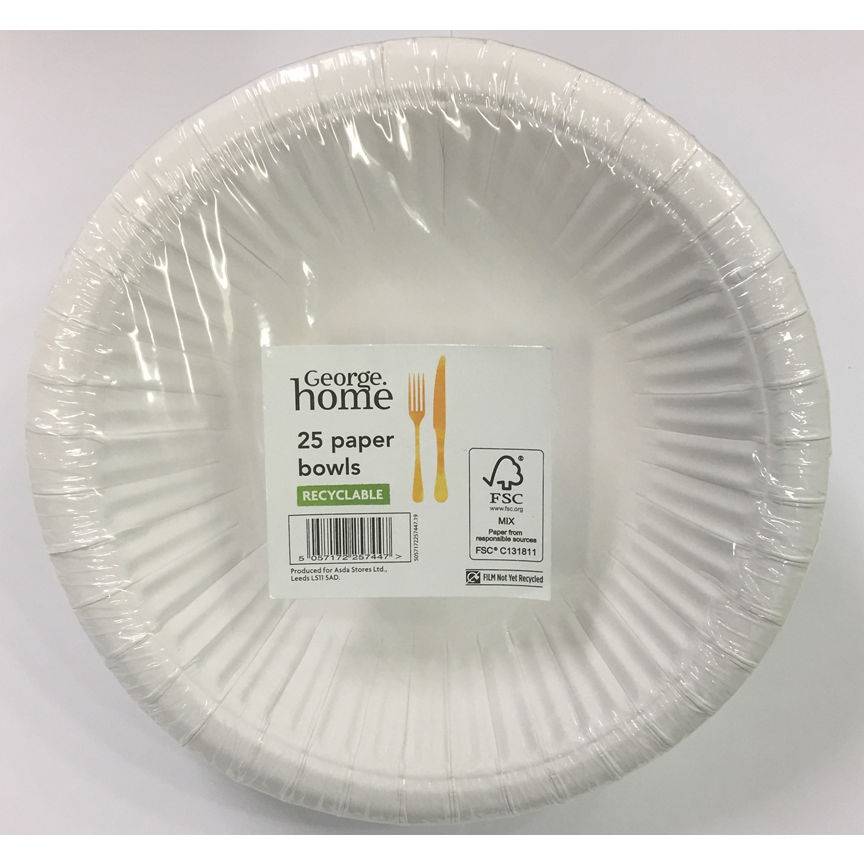 George Home White, Recyclable Paper Bowls (25 pack)