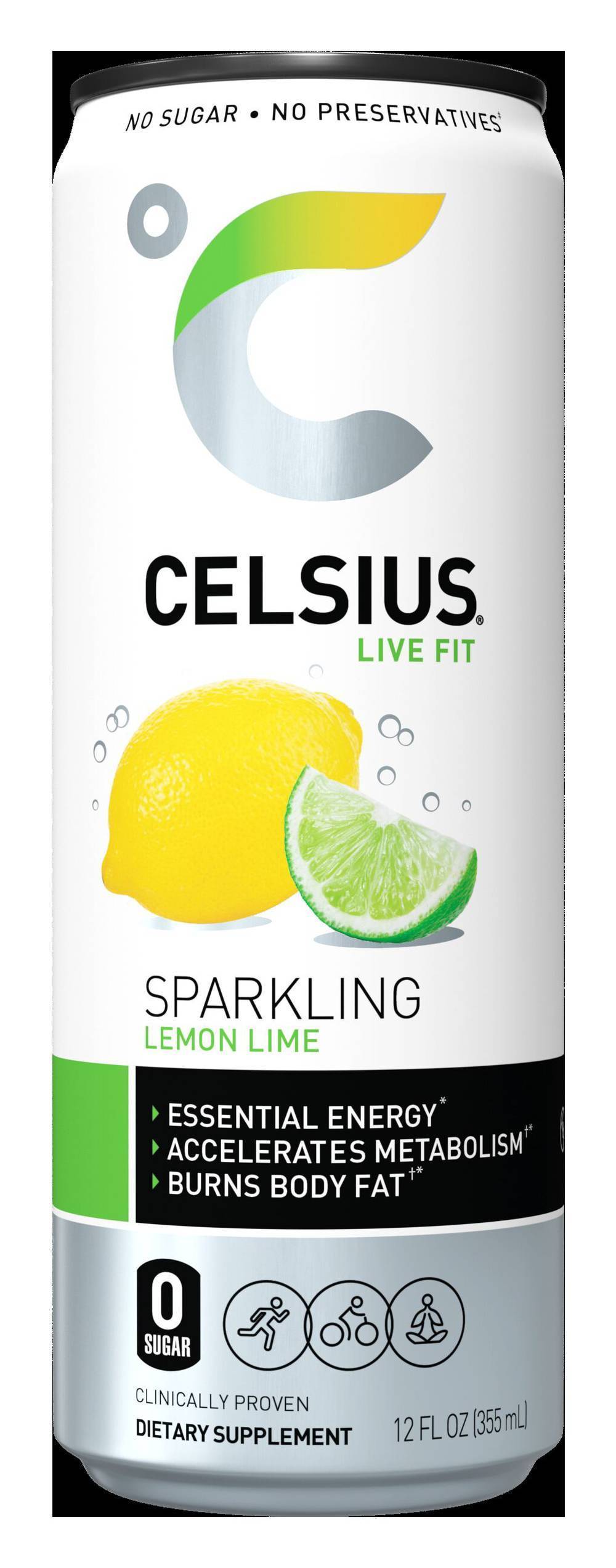 Celsius Sparkling Energy Drink, Lemon Lime (12 fl oz)