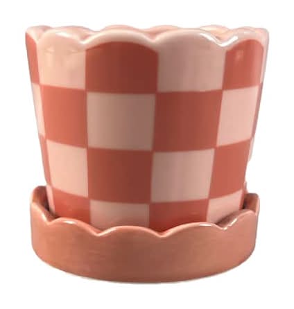 Mini Checkered Ceramic Pot By Ashland