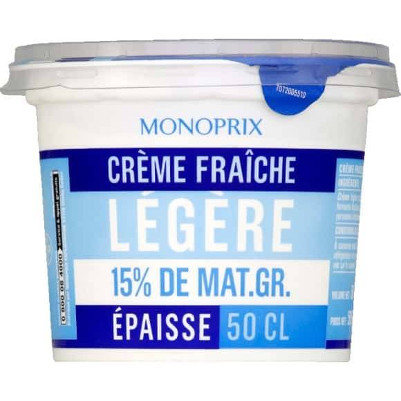 Monoprix Crème Fraîche Légère Épaisse 15% De Mg Le Pot De 50Cl