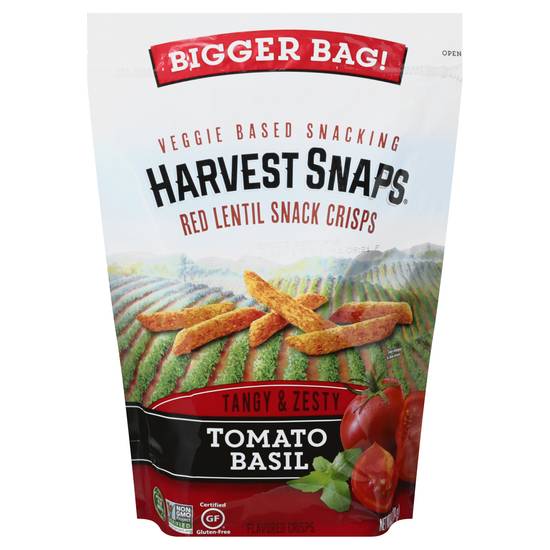 Harvest Snaps Tomato Basil Red Lentil Snack Crisps
