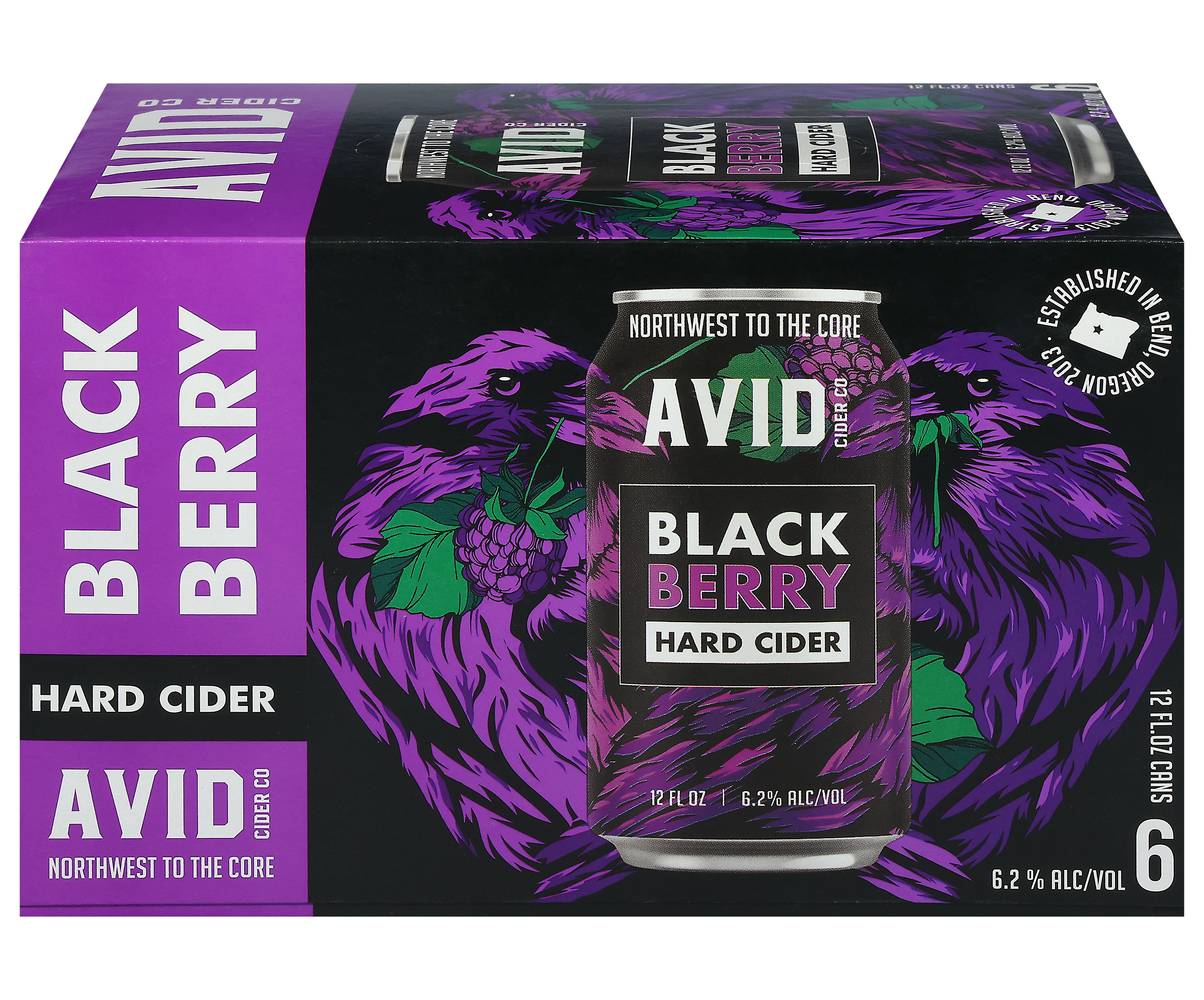 Avid Cider Co. Blackberry Hard Cider (6 x 12 fl oz)