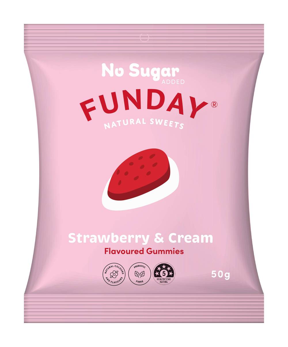 FUNDAY Strawberry & Cream Gummies 50g