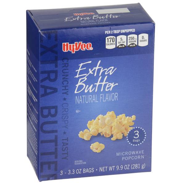 Hy-Vee Microwave Popcorn (extra butter)