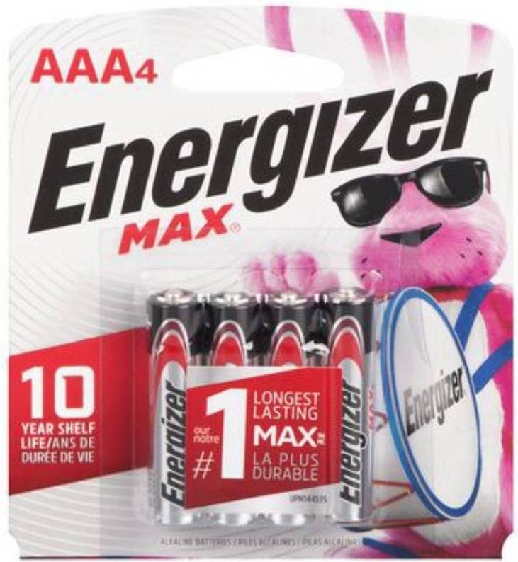 Energizer · Max AAA-4 batteries (4 units)
