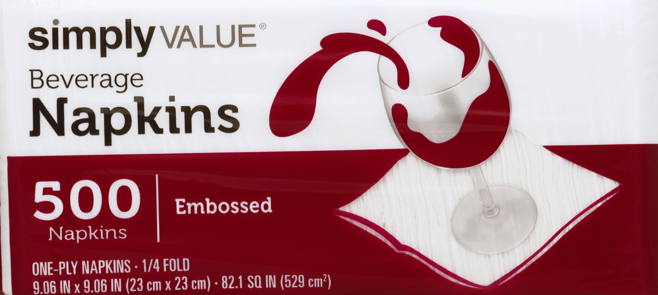 Simply Value Beverage Napkins Embossed (7.1 oz, 500 ct)