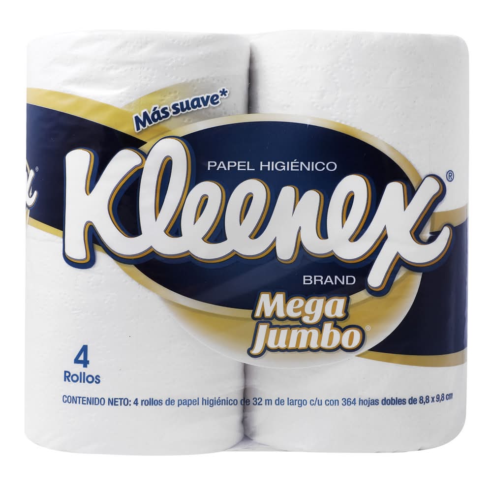 Kleenex · Papel higiénico doble hoja, Mega Jumbo (4 un)