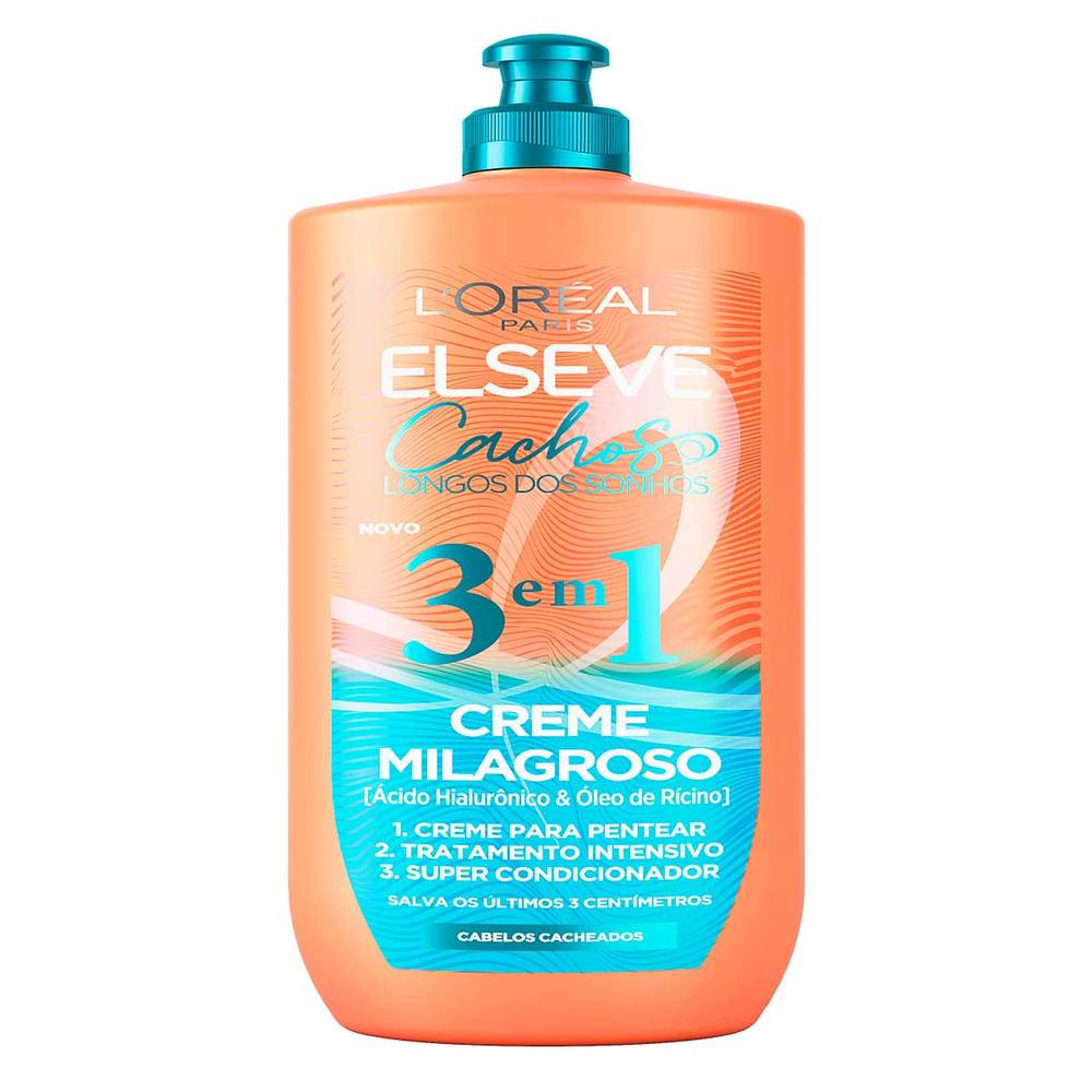 L'Oréal · Creme milagroso para pentear 3 em 1 elseve cachos longos dos sonhos (500 ml)