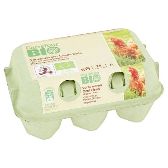 Carrefour Bio 6 Oeufs Frais M