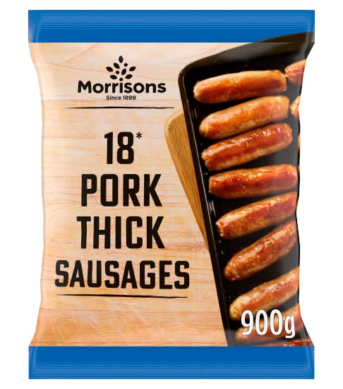 Morrisons Pork Thick Sausages (18 pack)