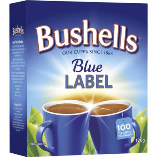 Bushells Blue Label Tagged Teabags (180g, 100 pack)