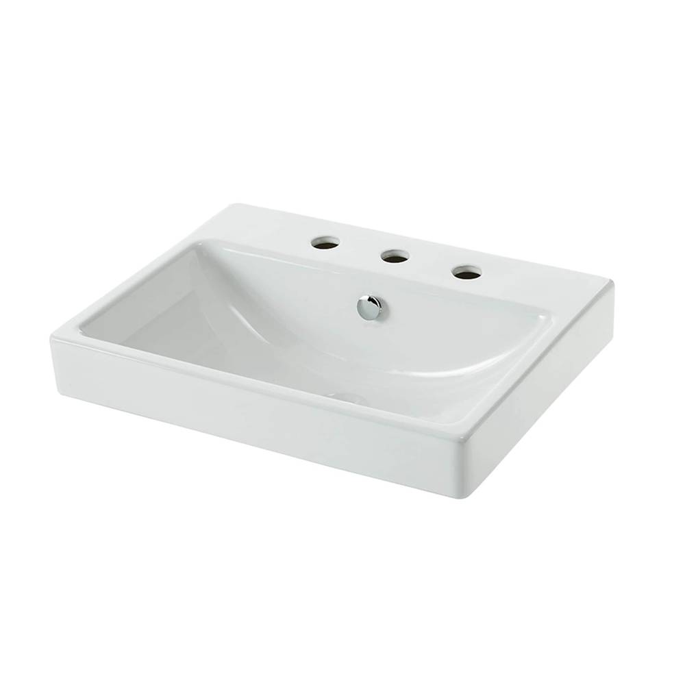 allen + roth Vitreous China Vessel Rectangular White Bathroom Sink (22.05-in x 16.9-in) | ML-20503R