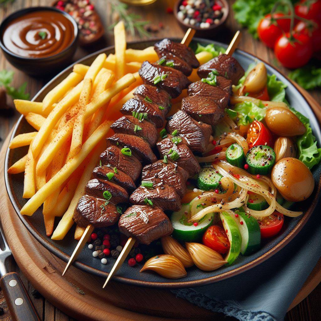 assiette brochette bœuf