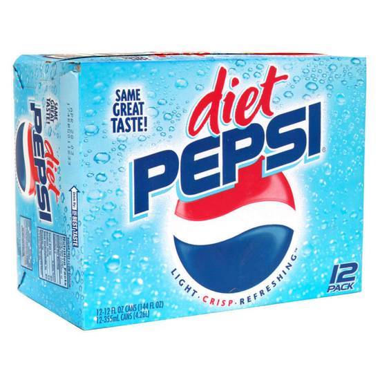 Pepsi Diet Soda (12 ct, 12 fl oz)