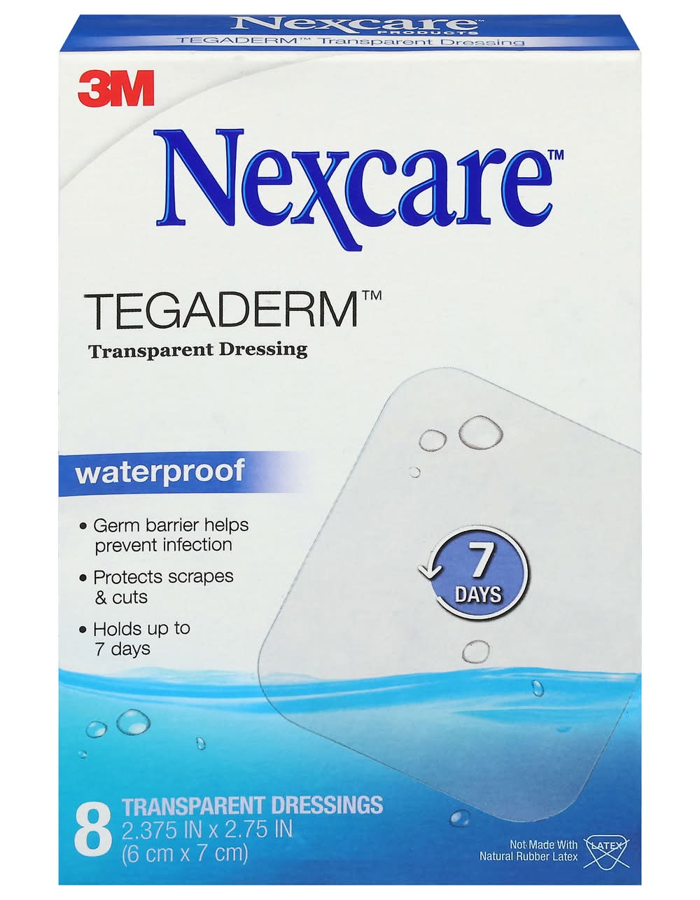 Nexcare Tegaderm Waterproof Transparent Dressings, 6x7 cm (8 ct)