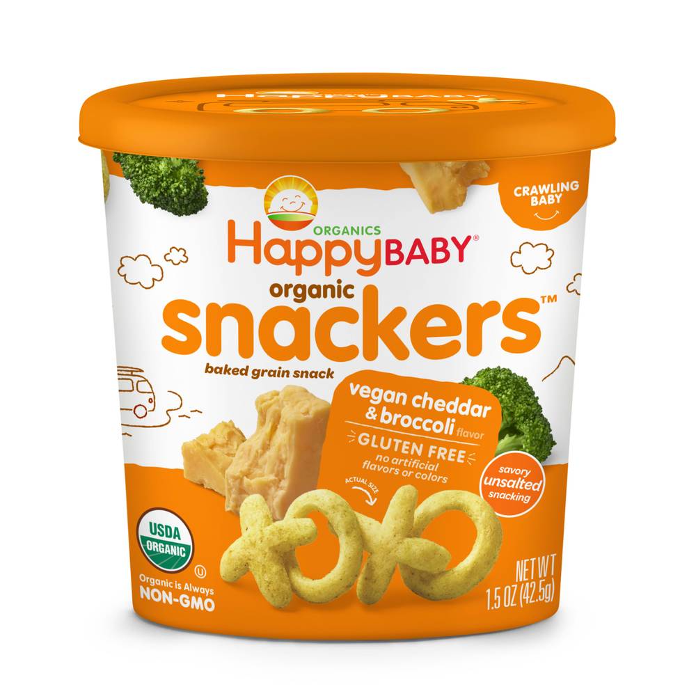 Happy Baby Organic Cheddar and Broccoli Flavor Baked Grain Snack