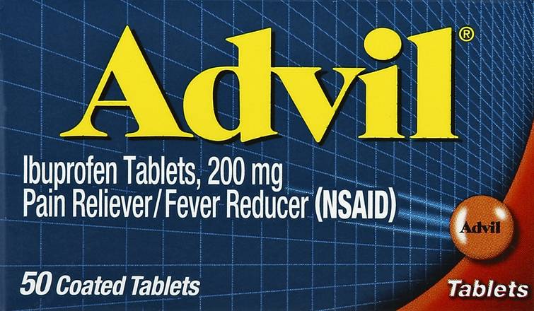 Advil Ibuprofen 200 mg Pain & Fever Reliever Tablets (50 ct)