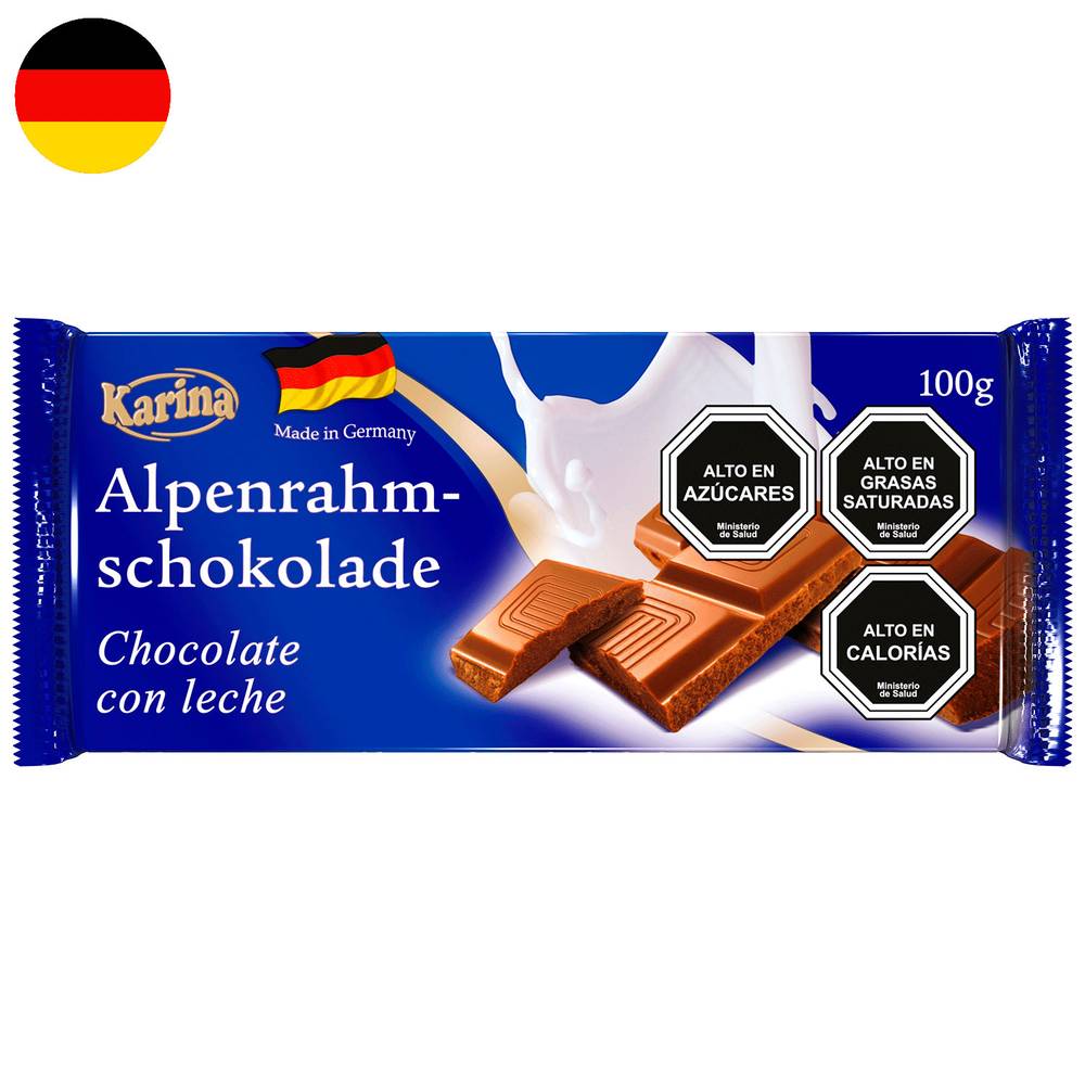 Karina chocolate leche (barra 100 g)