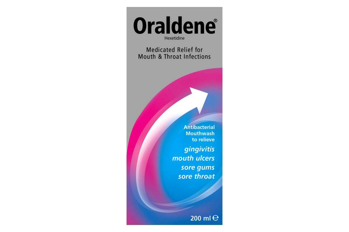 Oraldene Medicated Relief For Mouth & Throat Infections Antibacterial Mouthwash