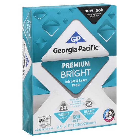 Georgia-Pacific Premium Bright Ink Jet and Laser Paper (8.5" x 11", 216 x 279 mm)