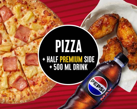 Pizza & Premium Side & Drink Lunch Meal