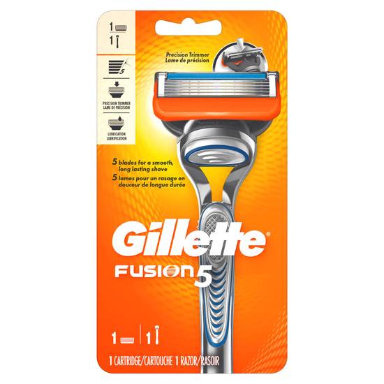 Gillette Fusion5 5-Blade Razor + 1 Razor Blade Refill