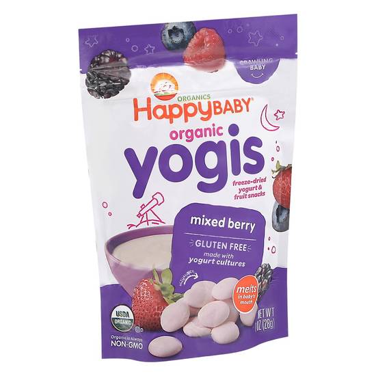 Organic Yogis Mixed Berry Yogurt & Fruit Snacks Happy Baby 1 oz