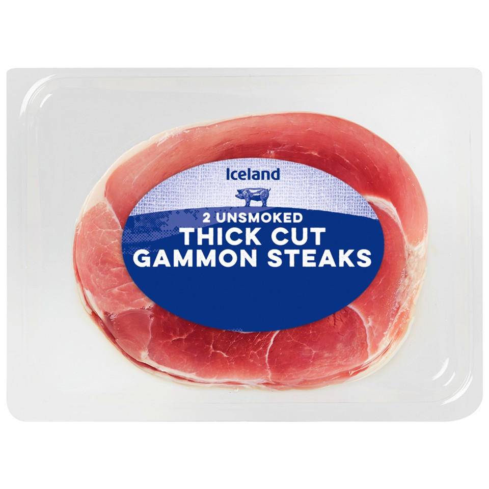 Iceland Thick Cut Unsmoked Gammon Steaks