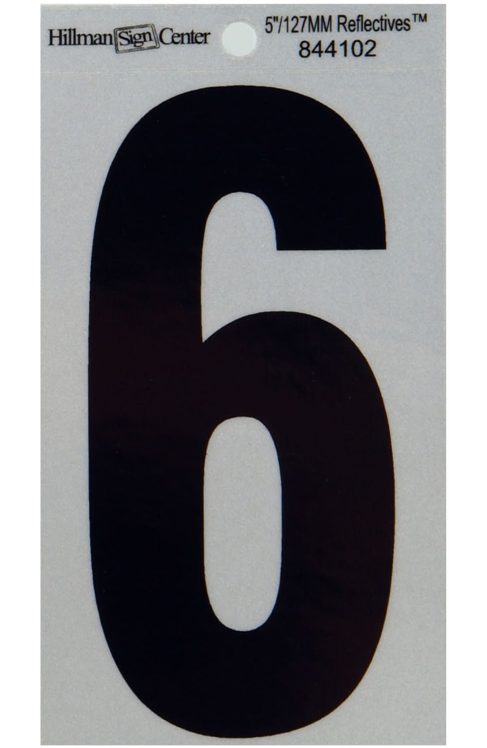 Hillman 5 In. Reflective Black Vinyl Self-Adhesive Number 6 1 Pc
