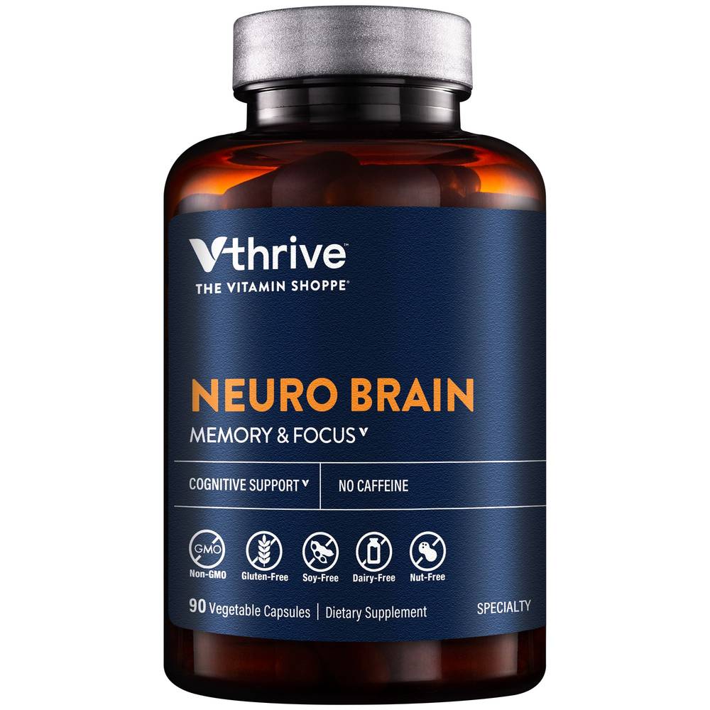 Neuro Brain – Memory, Focus, & Cognitive Support – Caffeine-Free (90 Vegetable Capsules)