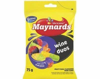 Maynards Fruity Flavoured Duos Gums 75g