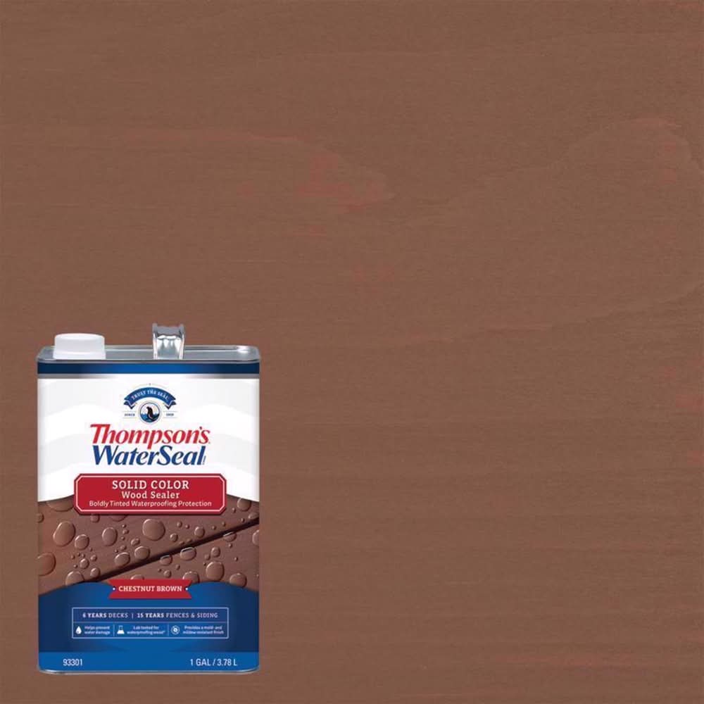 Thompson'S Waterseal Solid Chestnut Brown Waterproofing Wood Stain And Sealer 1 Gal