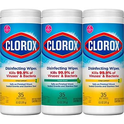 Clorox Disinfecting Wipes, Fresh -Crisp Lemon (3 x 35 ct)