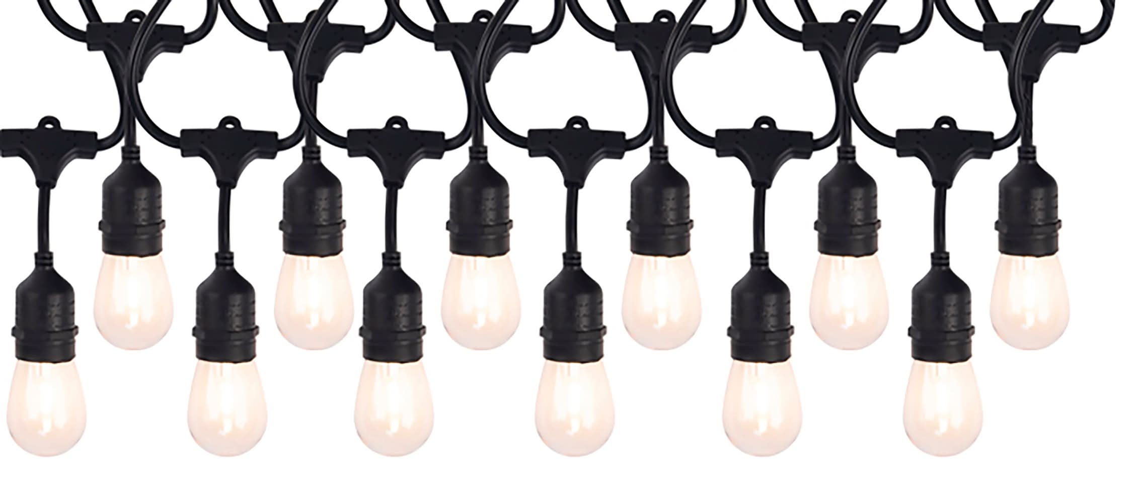 Harbor Breeze 24-ft Plug-in Black Outdoor String Light with 12 White -Light LED Edison Bulbs