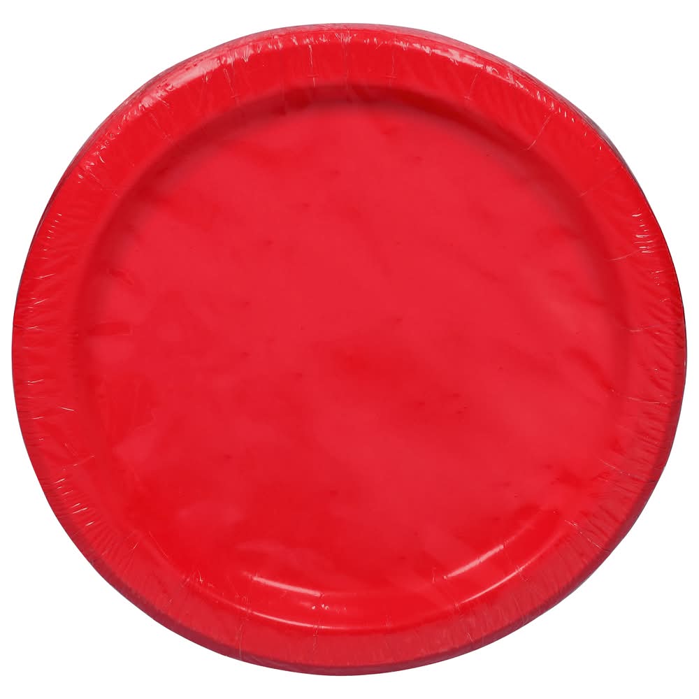 Unique Round Dessert Paper Plates, 7", Ruby Red (20 ct)